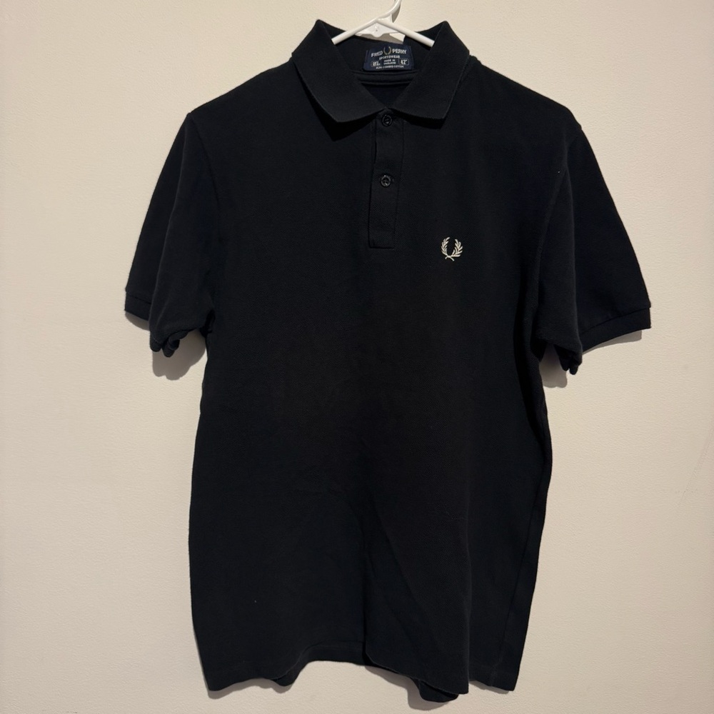 Vintage Fred Perry Black Polo Shirt with Logo
